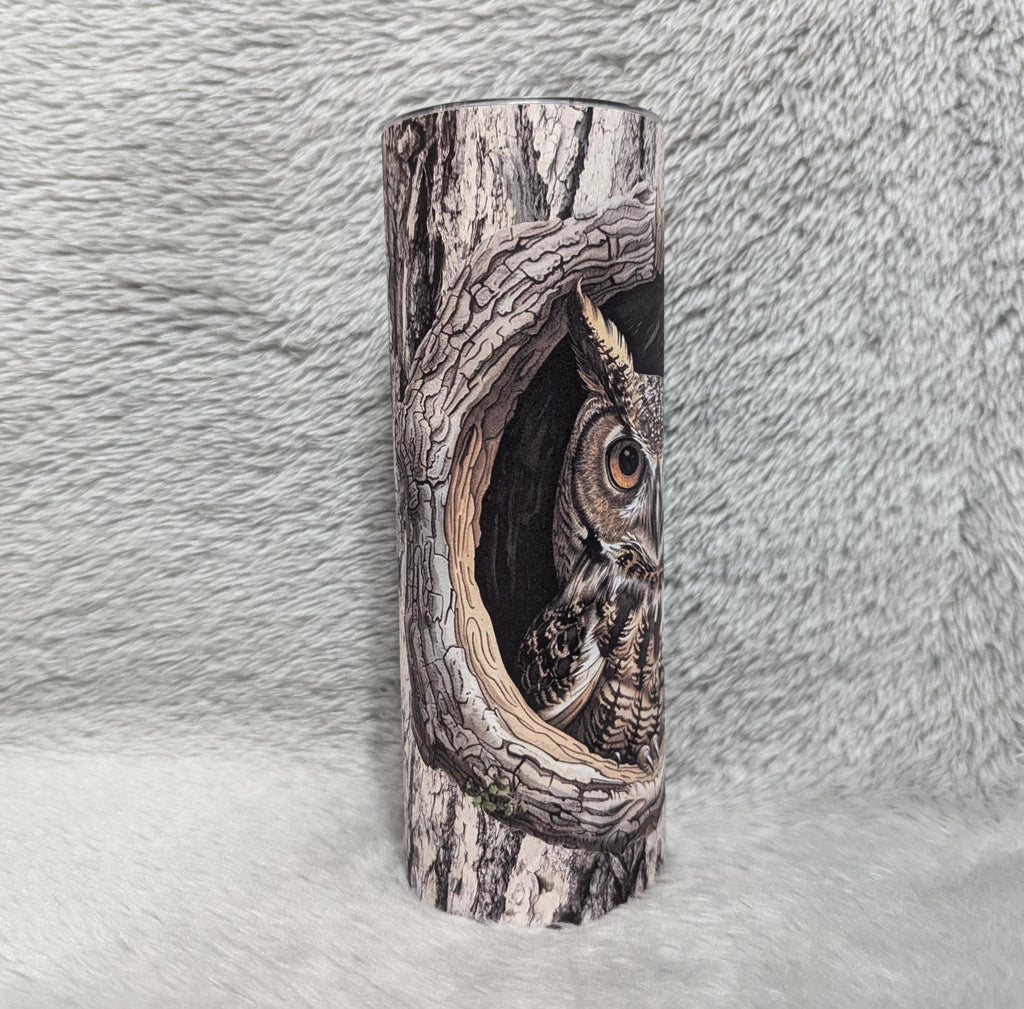 Owl Tumbler 20oz With Reusable Straw, Can Be Personalized