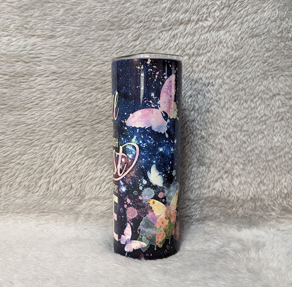 I Can Do All Things Through Christ Who Strengthens Me - Religious Tumbler 20oz With Reusable Straw