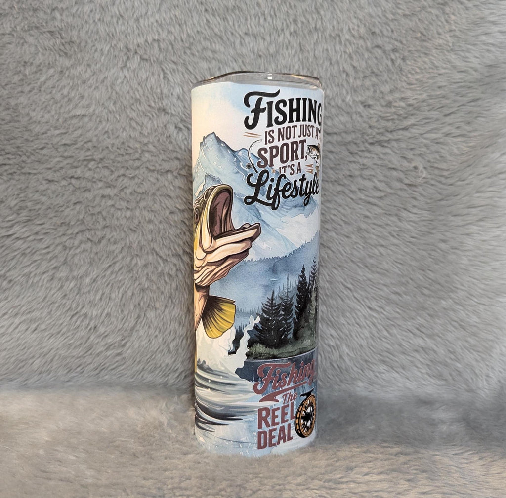 Fishing Tumbler 20oz With Reusable Straw, Can Be Personalized