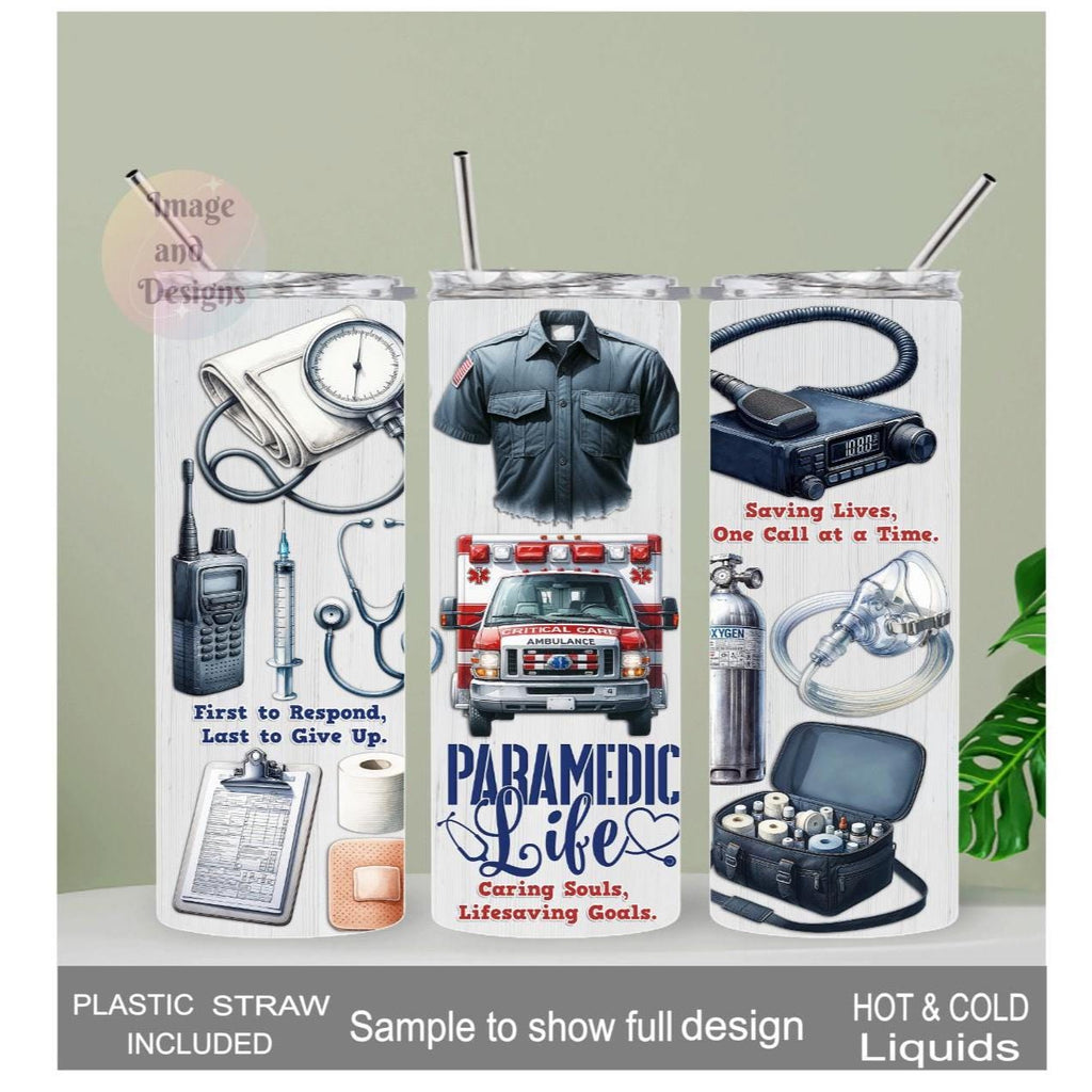 Paramedic Tumbler 20oz With Reusable Straw