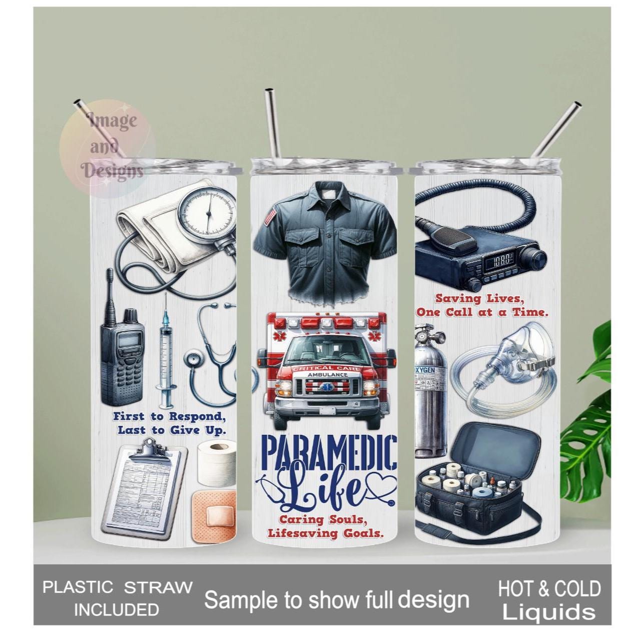 Paramedic Tumbler 20oz With Reusable Straw