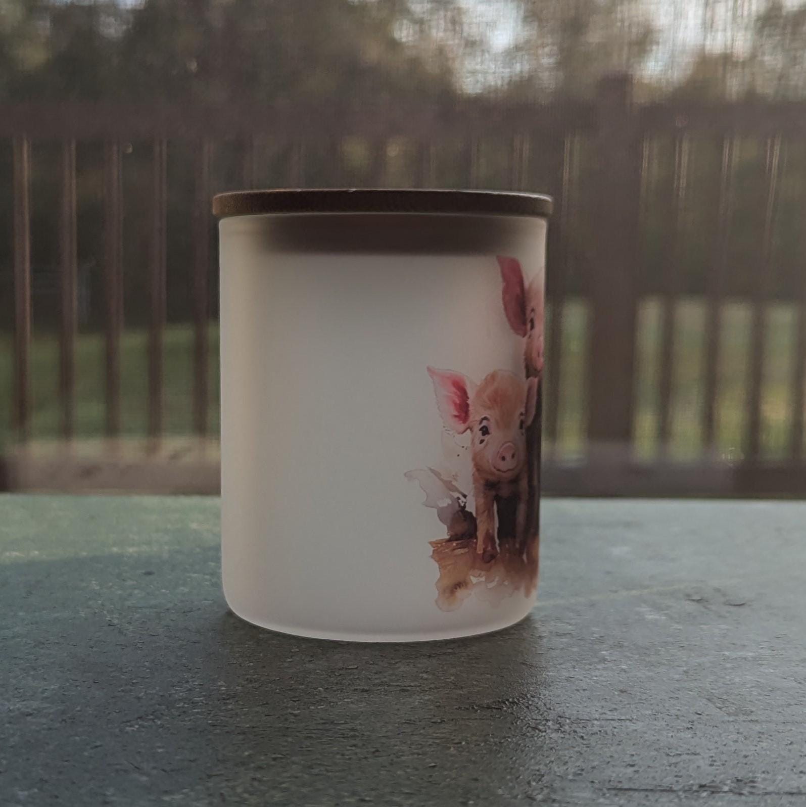Pig Candle Holder With A Battery Operated Flickering Tea Light