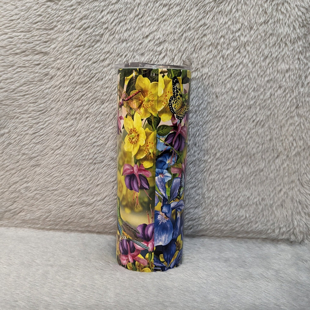 Hummingbird Tumbler 20oz With Reusable Straw, Can Be Personalized