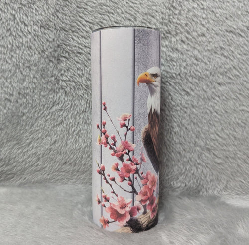 Beautiful Eagle Tumbler 20oz With Reusable Straw, Can Be Personalized