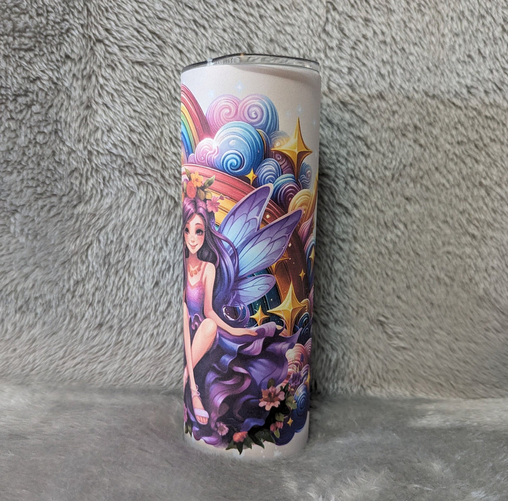 Pretty Girl Fairy Tumbler 20oz With Reusable Straw, Can Be Personalized