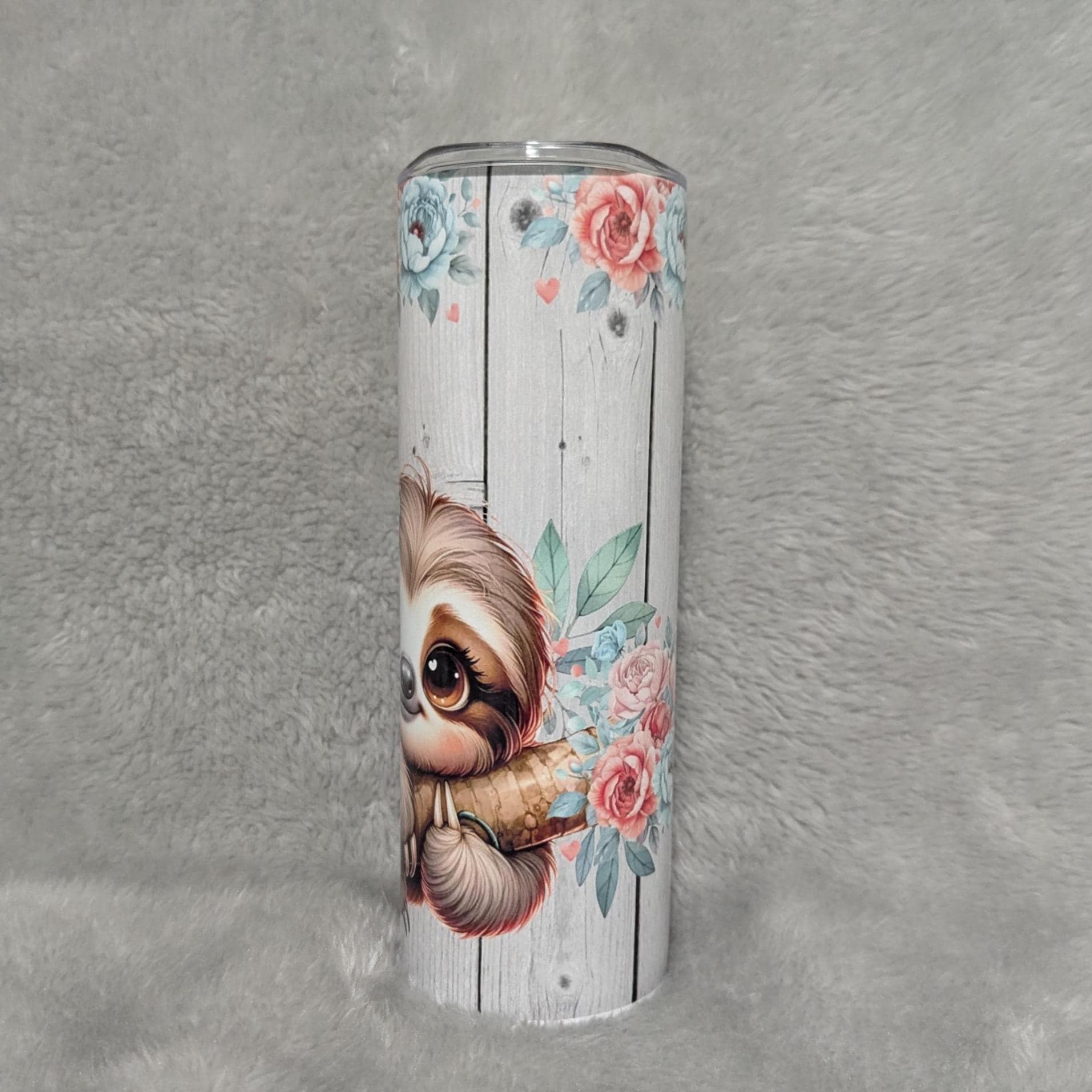 Just A Girl Who Loves Sloths Tumbler 20oz With Reusable Straw, Can Be Personalized