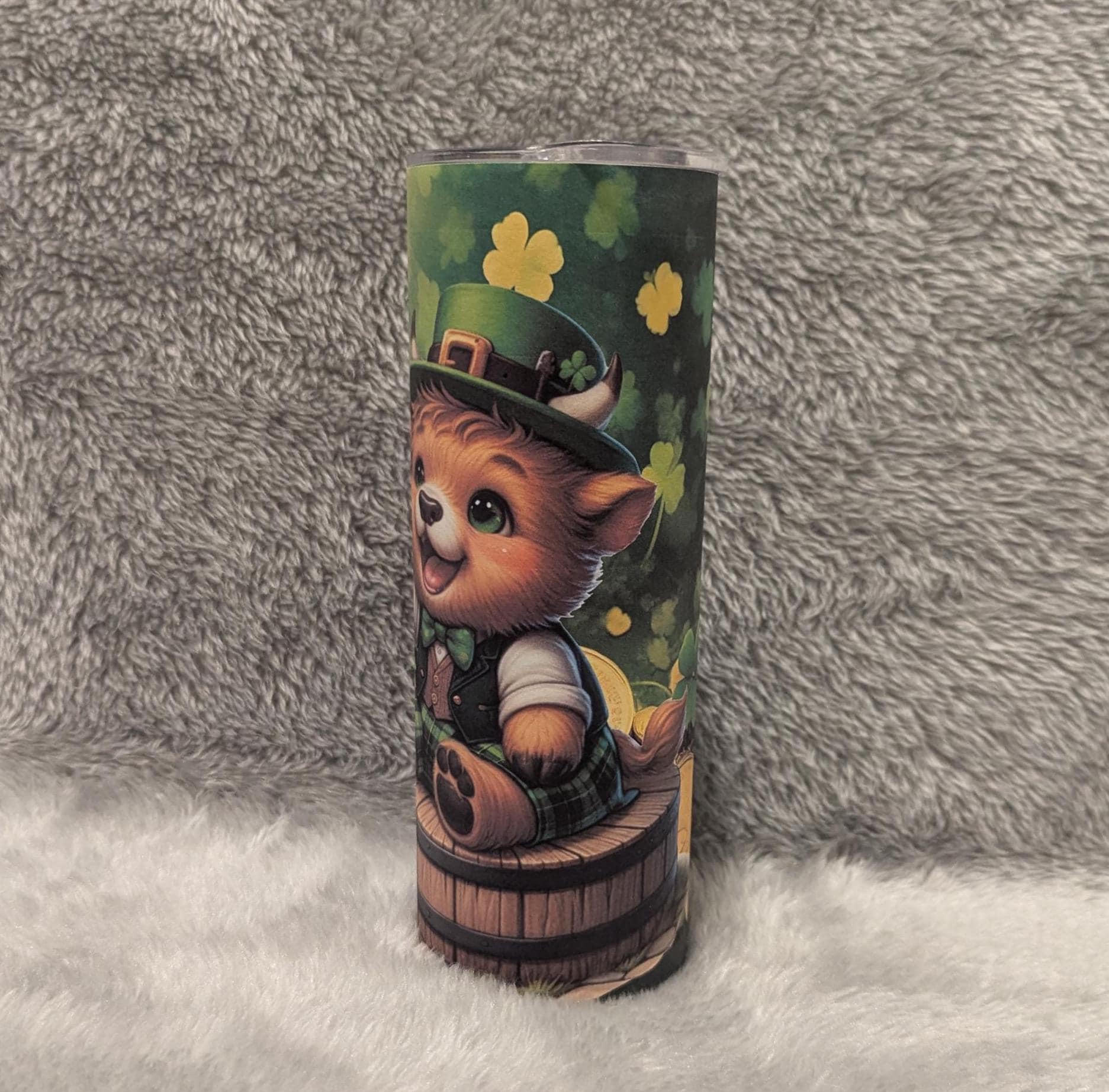 Irish Highland Cow Tumbler 20oz With Reusable Straw, Can Be Personalized