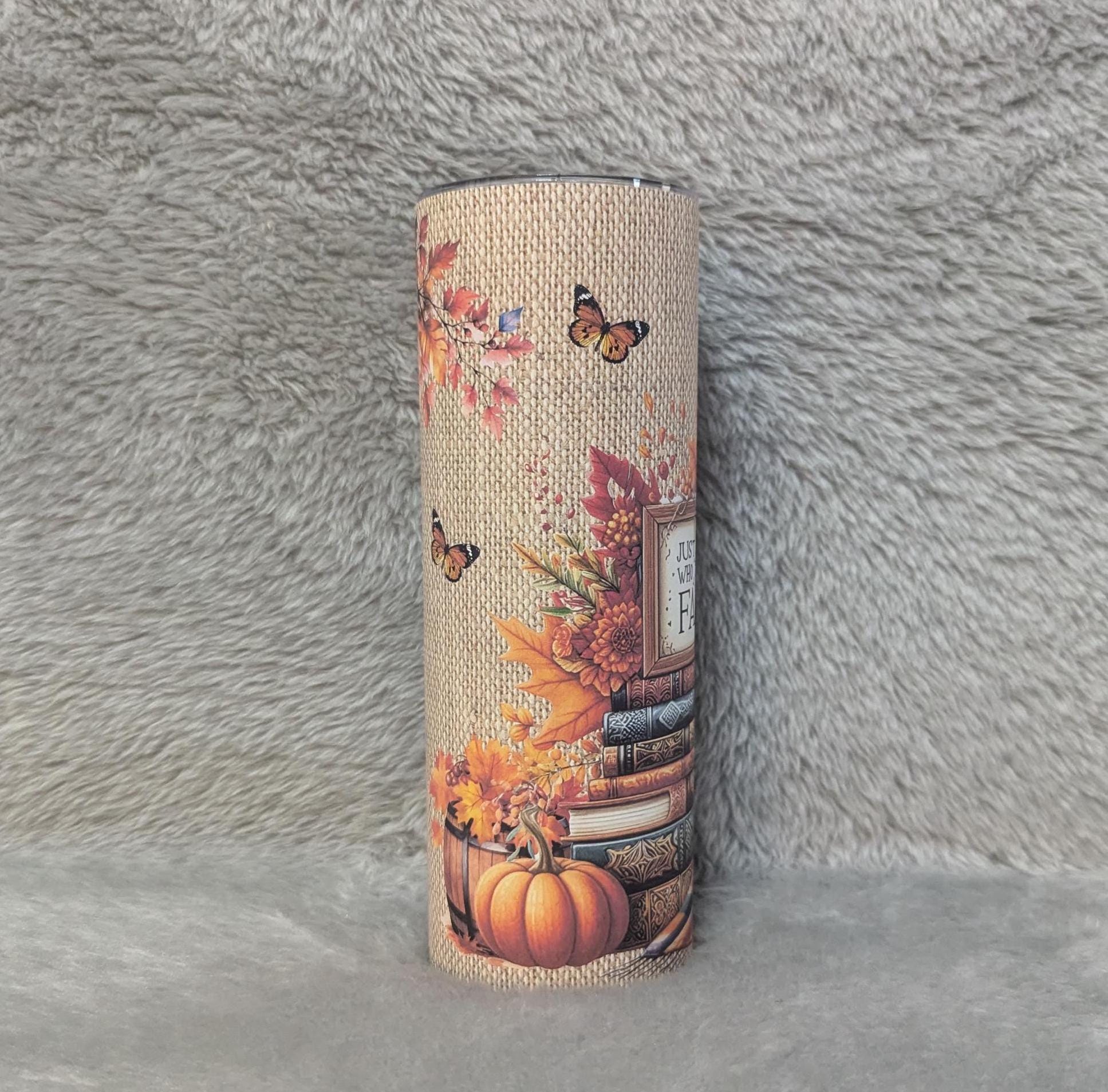 Just A Girl Who Loves Fall Tumbler 20oz With Reusable Straw, Can Be Personalized