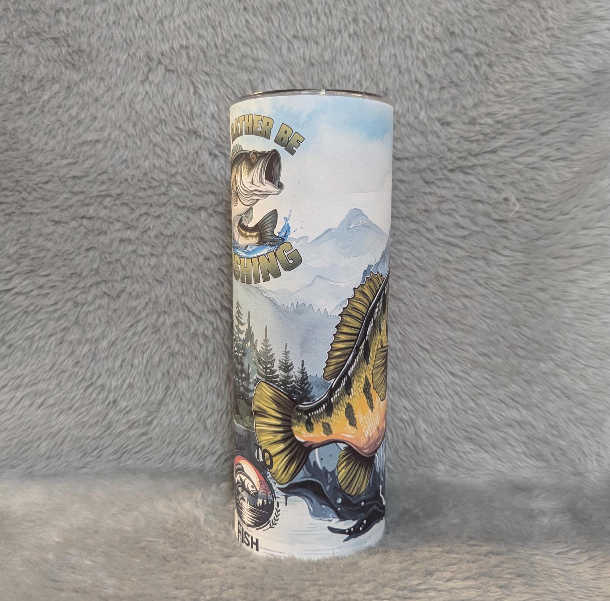 Fishing Tumbler 20oz With Reusable Straw, Can Be Personalized