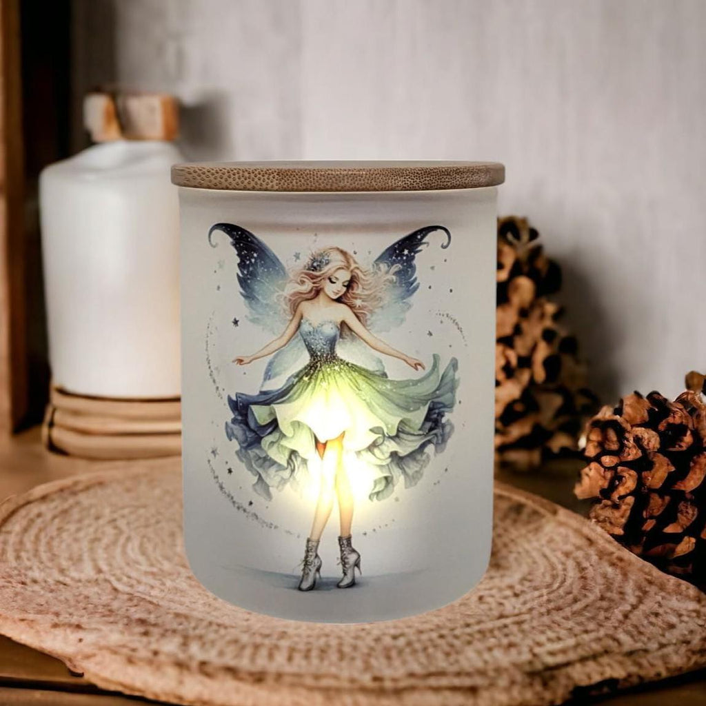Pretty Fairy Candle Holder With A Battery Operated Flickering Tea Light