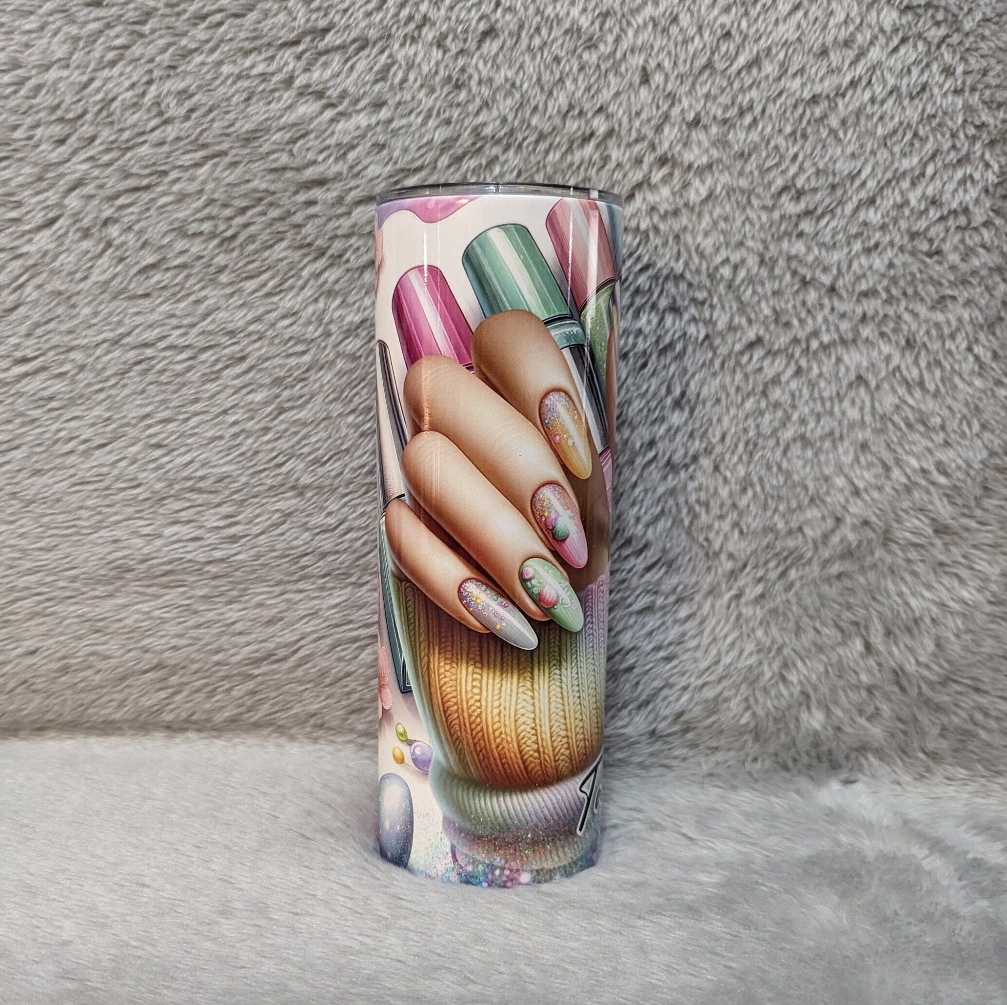Nail Tech Tumbler 20oz With Reusable Straw, Can Be Personalized