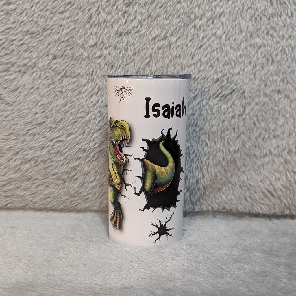 Kids Dinosaur Tumbler 15oz With Reusable Straw, Can Be Personalized