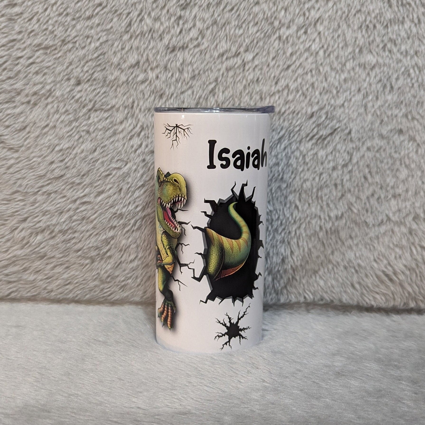 Kids Dinosaur Tumbler 15oz With Reusable Straw, Can Be Personalized