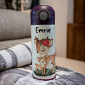 Kids Deer Water Bottle 12oz With Reusable Straw Can Be Personalized
