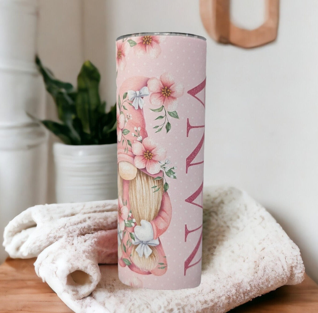 Nana Gnome Tumbler 20oz With Reusable Straw