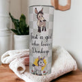 Juat A Girl Who Loves Donkeys Tumbler 20oz With Reusable Straw