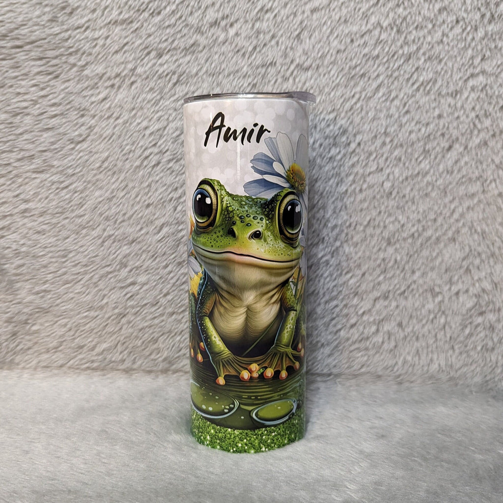 Frog Tumbler 20oz With Reusable Straw, Can Be Personalized