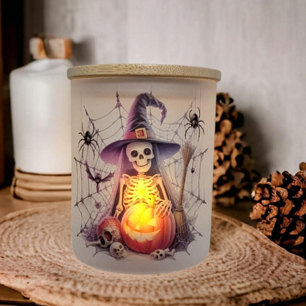Witch Candle Holder With A Battery Operated Flickering Tea Light
