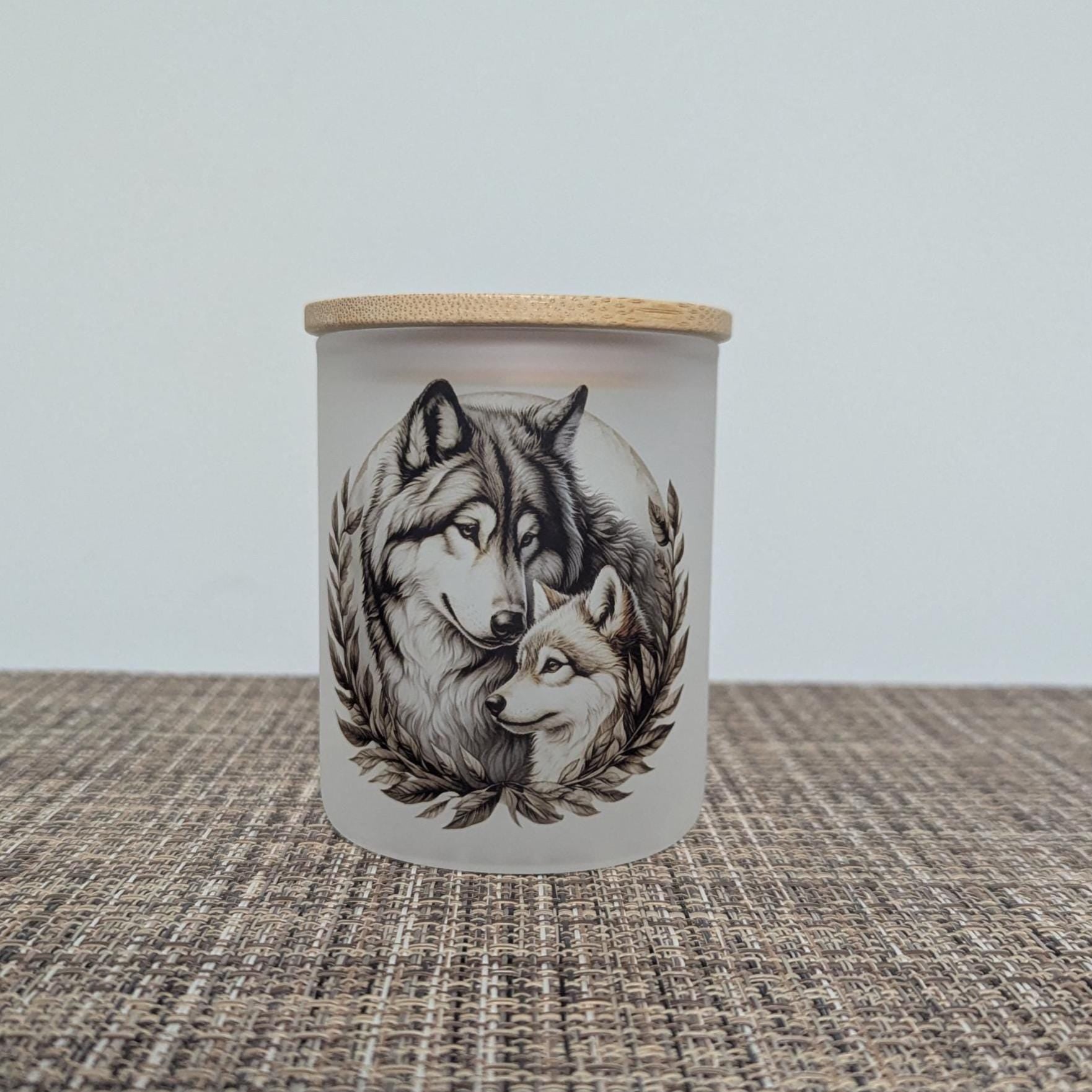 Pretty Wolf Candle Holder With A Battery Operated Flickering Tea Light