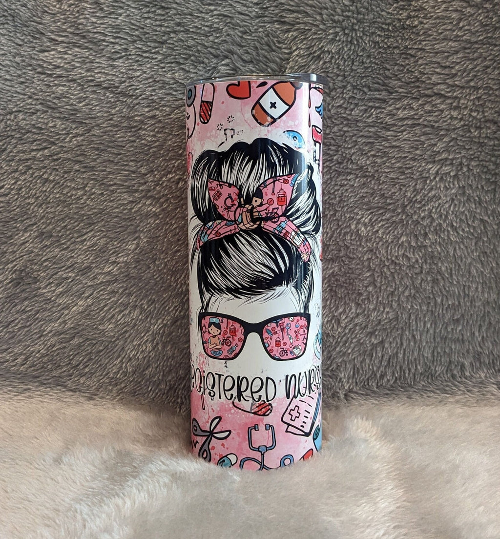 Registered Nurse Tumbler 20oz With Reusable Straw, Can Be Personalized
