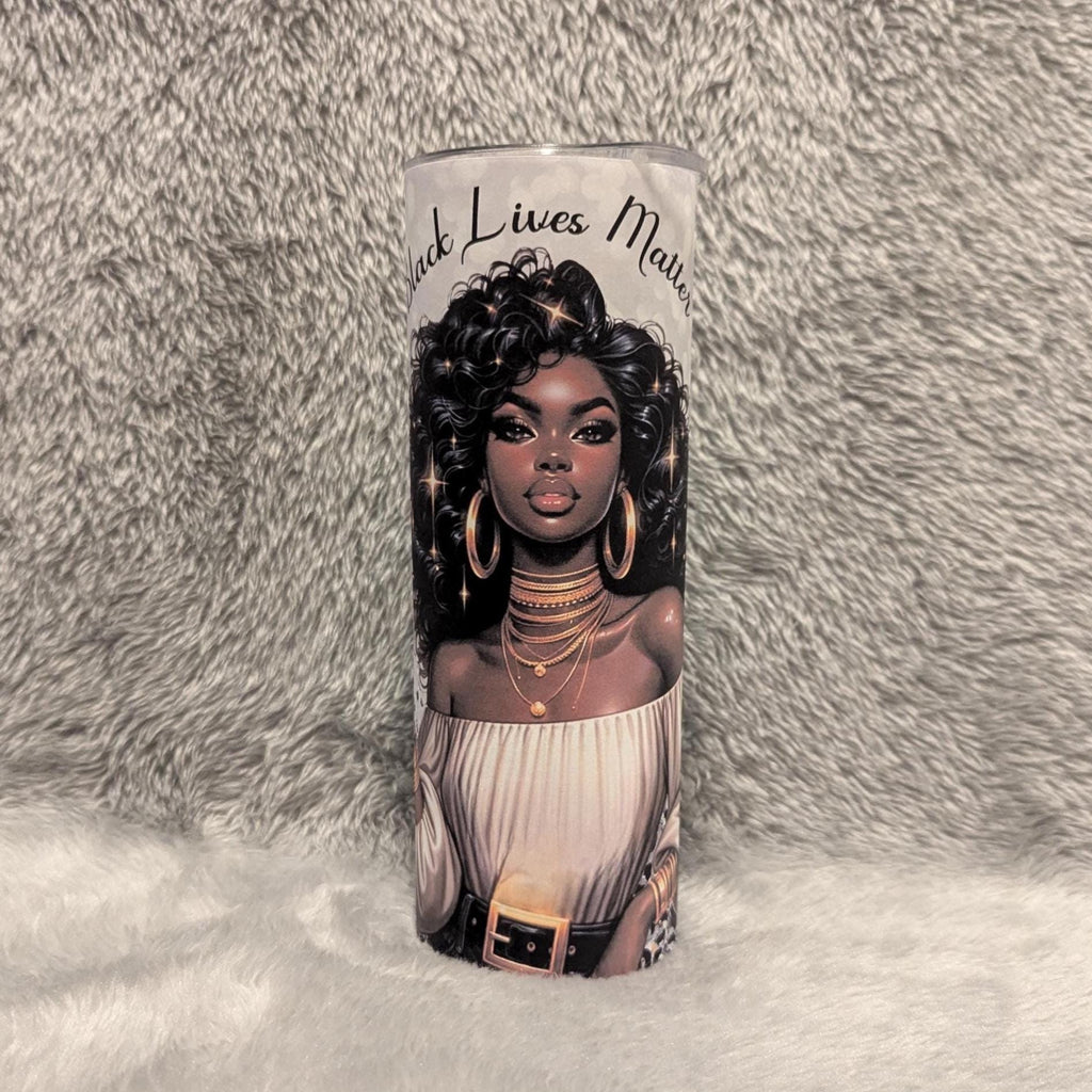 Black Lives Matter Tumbler 20oz With Reusable Straw, Can Be Personalized