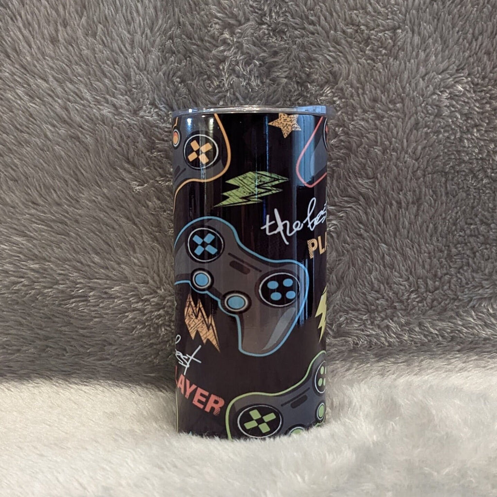 The Best Player Video Game Tumbler 15oz With Reusable Straw, Can Be Personalized