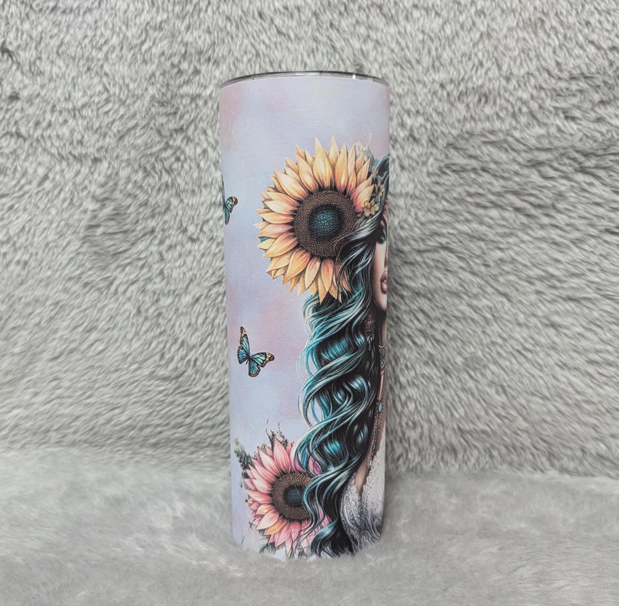 Boho Floral Girl 20oz Tumbler Can Be Personalized