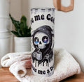 Give Me Coffee Or Give Me Death Skeleton Creeper Tumbler 20oz With Reusable Straw, Can Be Personalized