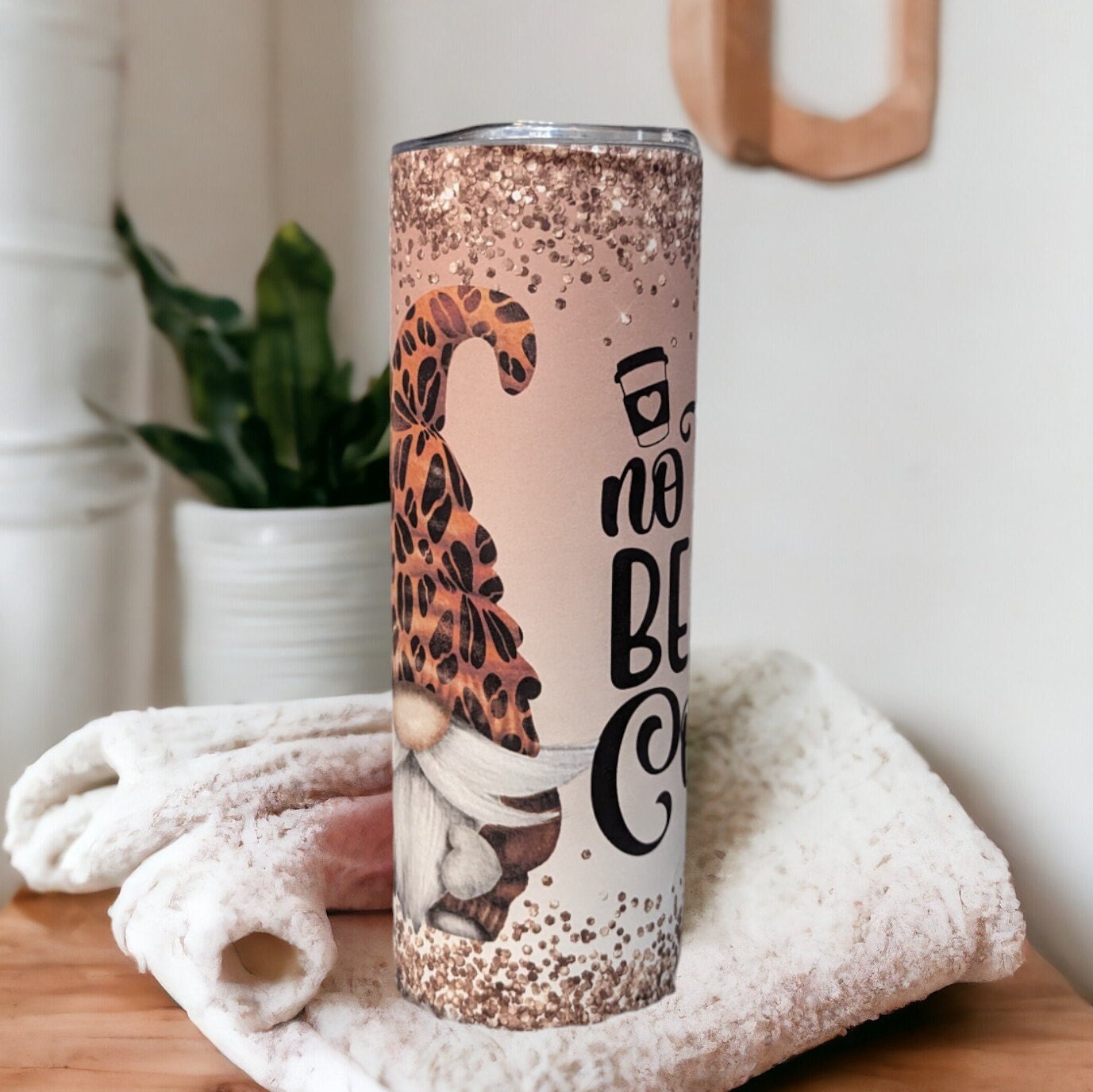 No Talkie Before Coffee Gnome Tumbler 20oz With Reusable Straw