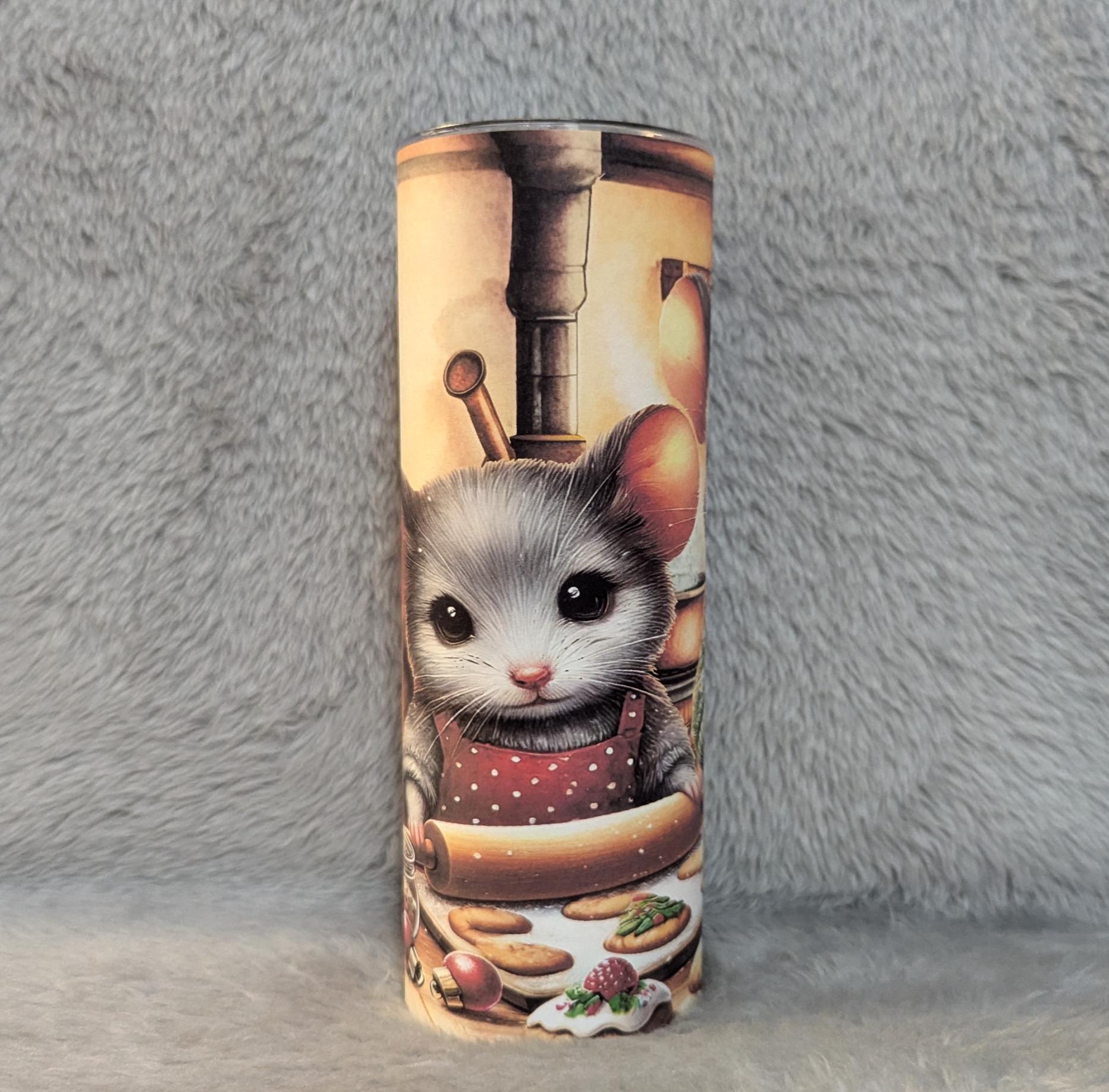 Christmas Mice - Mouse Tumbler 20oz With Reusable Straw, Can Be Personalized