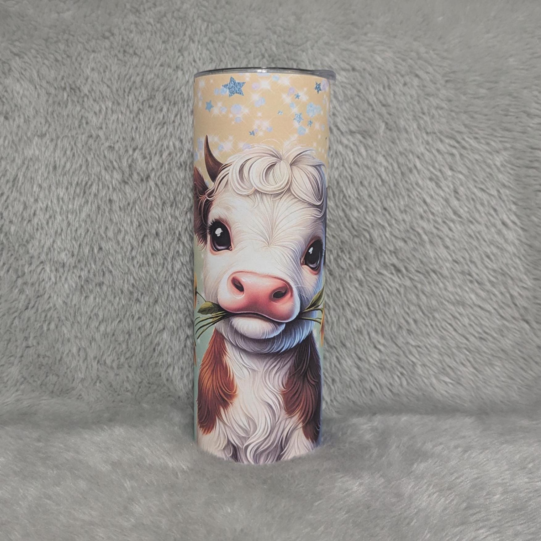 Cute Cow Tumbler Can Be Personalized 20oz With Reusable Straw, Can Be Personalized