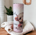 Just A Girl Who Loves Highland Cows Tumbler with A Glitter Design 20oz With Reusable Straw, Can Be Personalized