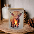 Highland Cow Candle Holder With A Battery Operated Flickering Tea Light