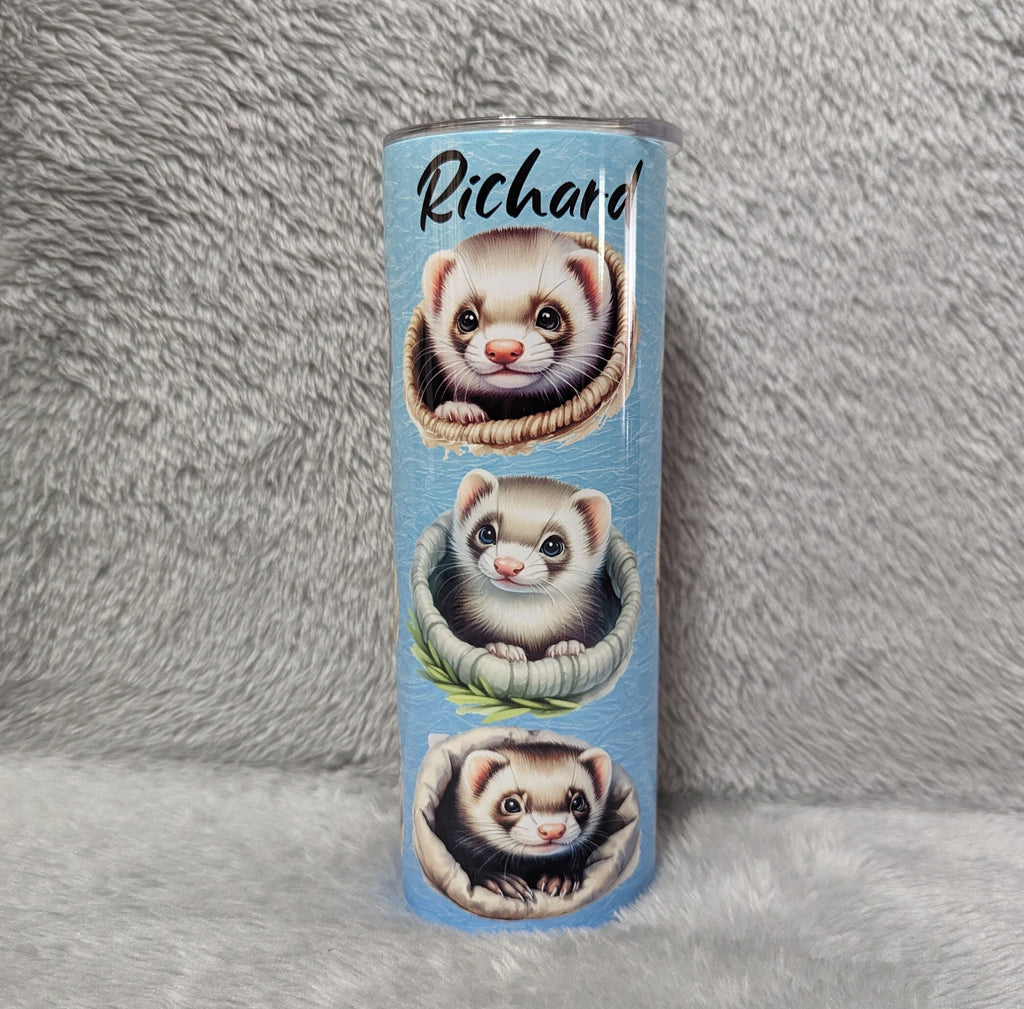 Ferret Tumbler 20oz With Reusable Straw, Can Be Personalized