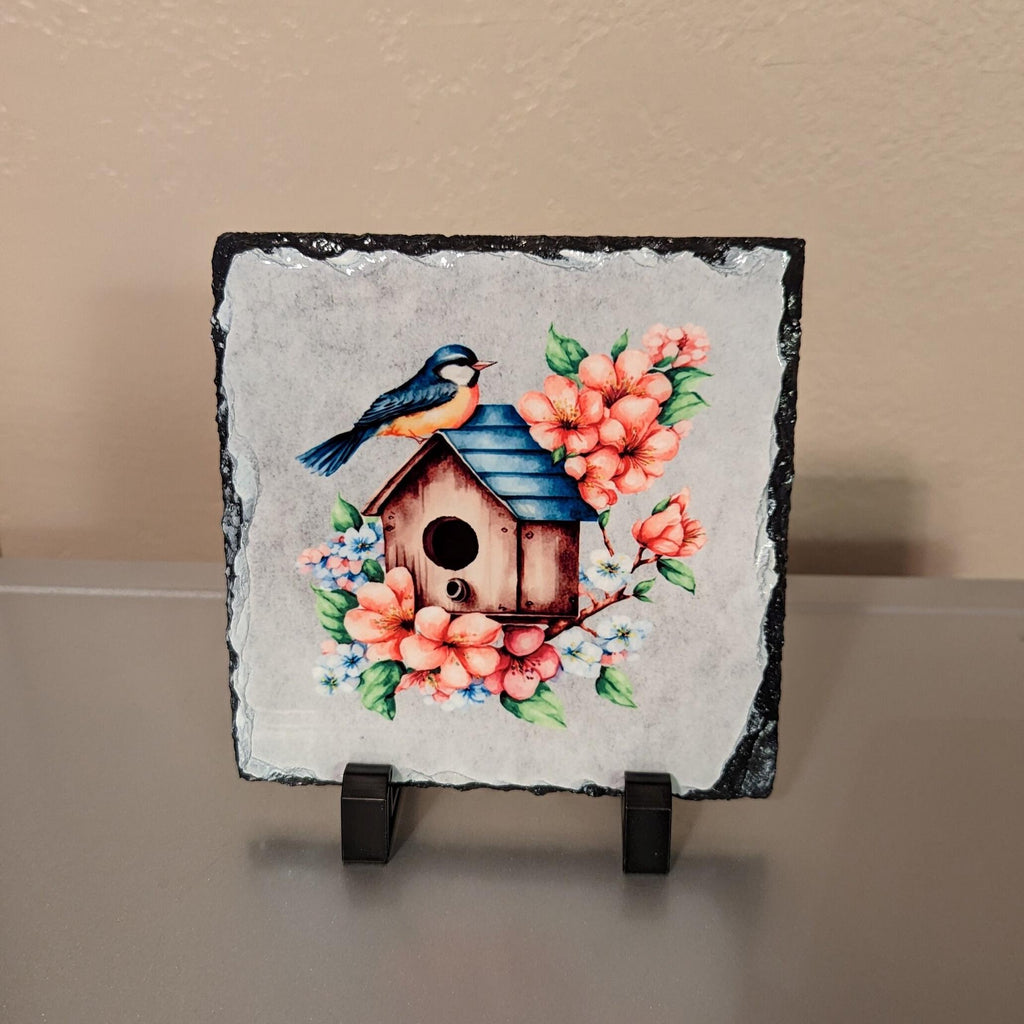 Slate Bird Picture With Display Legs