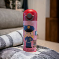 Kids Girl Cop Water Bottle 12oz With Reusable Straw, Can Be Personalized