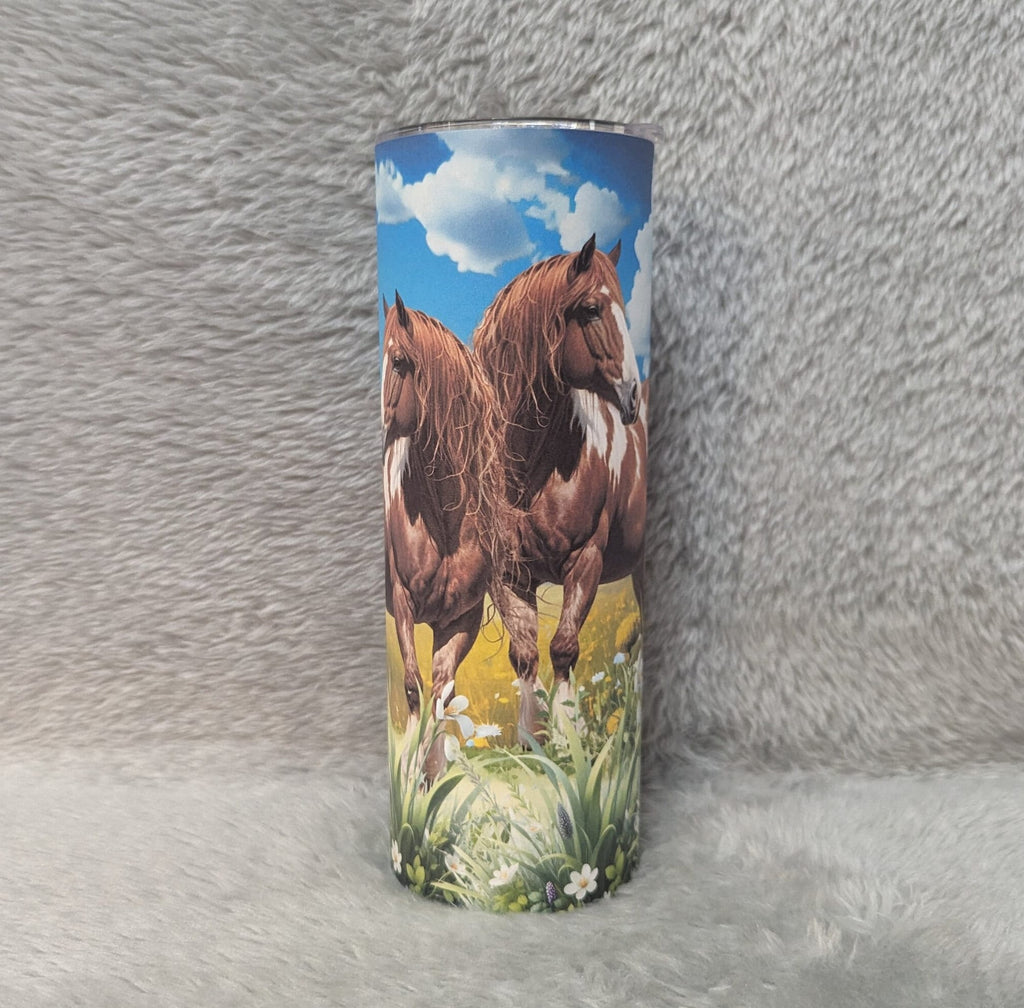 Horse Tumbler 20oz With Reusable Straw, Can Be Personalized