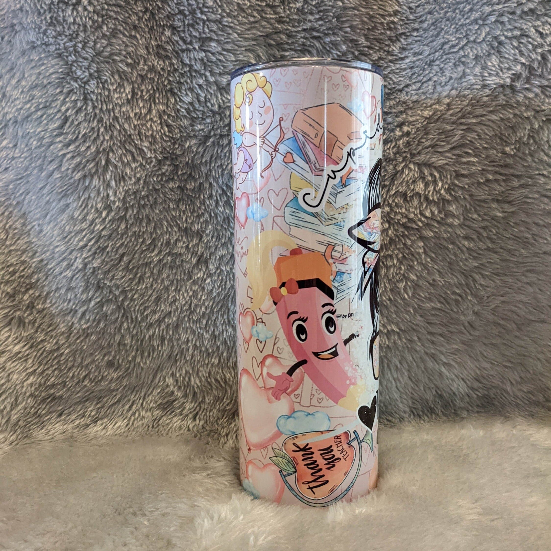 Teacher Tumbler 20oz With Reusable Straw, Can Be Personalized