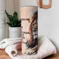 Father Tumbler With A Lion and Cub 20oz With Reusable Straw, Can Be Personalized