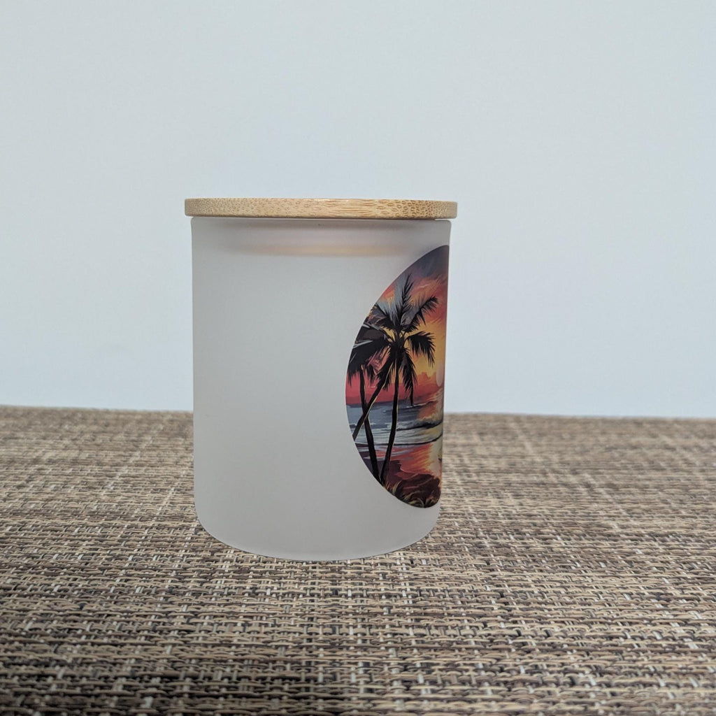 Beautiful Sunset Design Candle Holder With A Battery Operated Flickering Tea Light