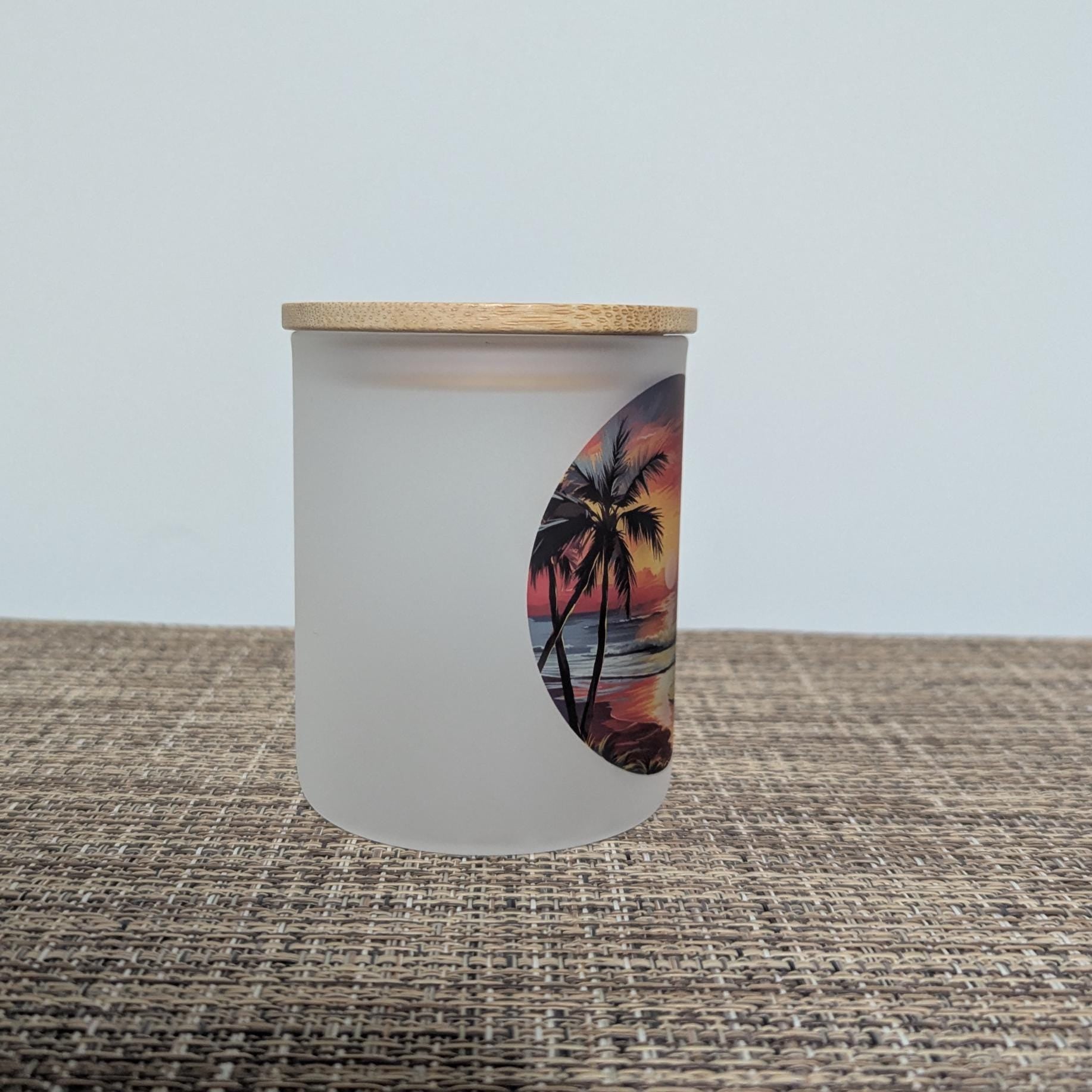 Beautiful Sunset Design Candle Holder With A Battery Operated Flickering Tea Light