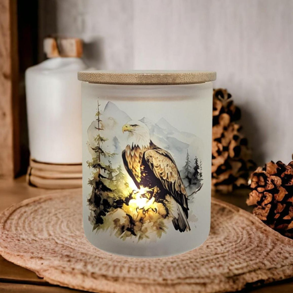 Eagle Candle Holder With A Battery Operated Flickering Tea Light