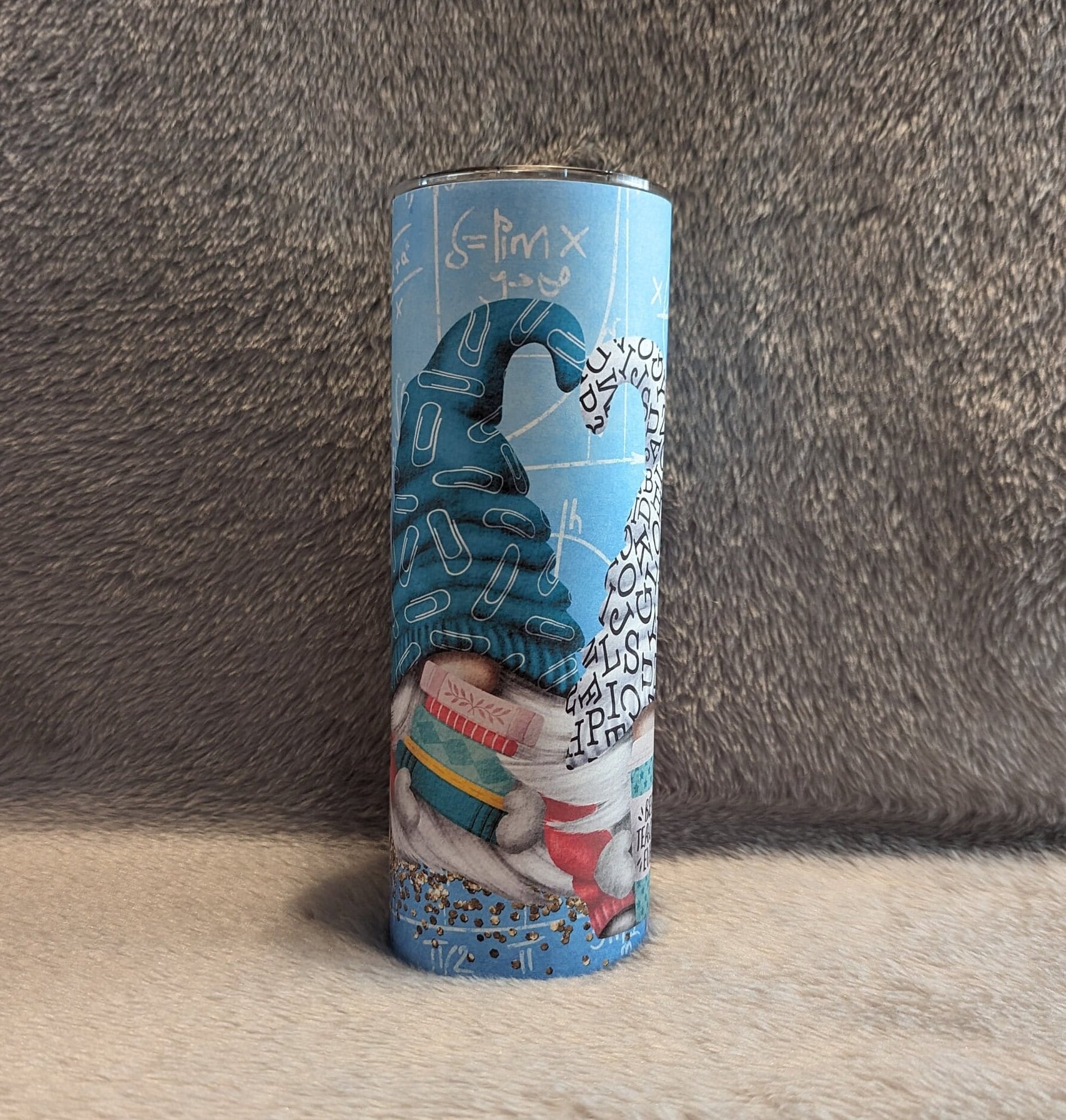 Best Teacher Ever Gnome Tumbler 20oz With Reusable Straw, Can Be Personalized