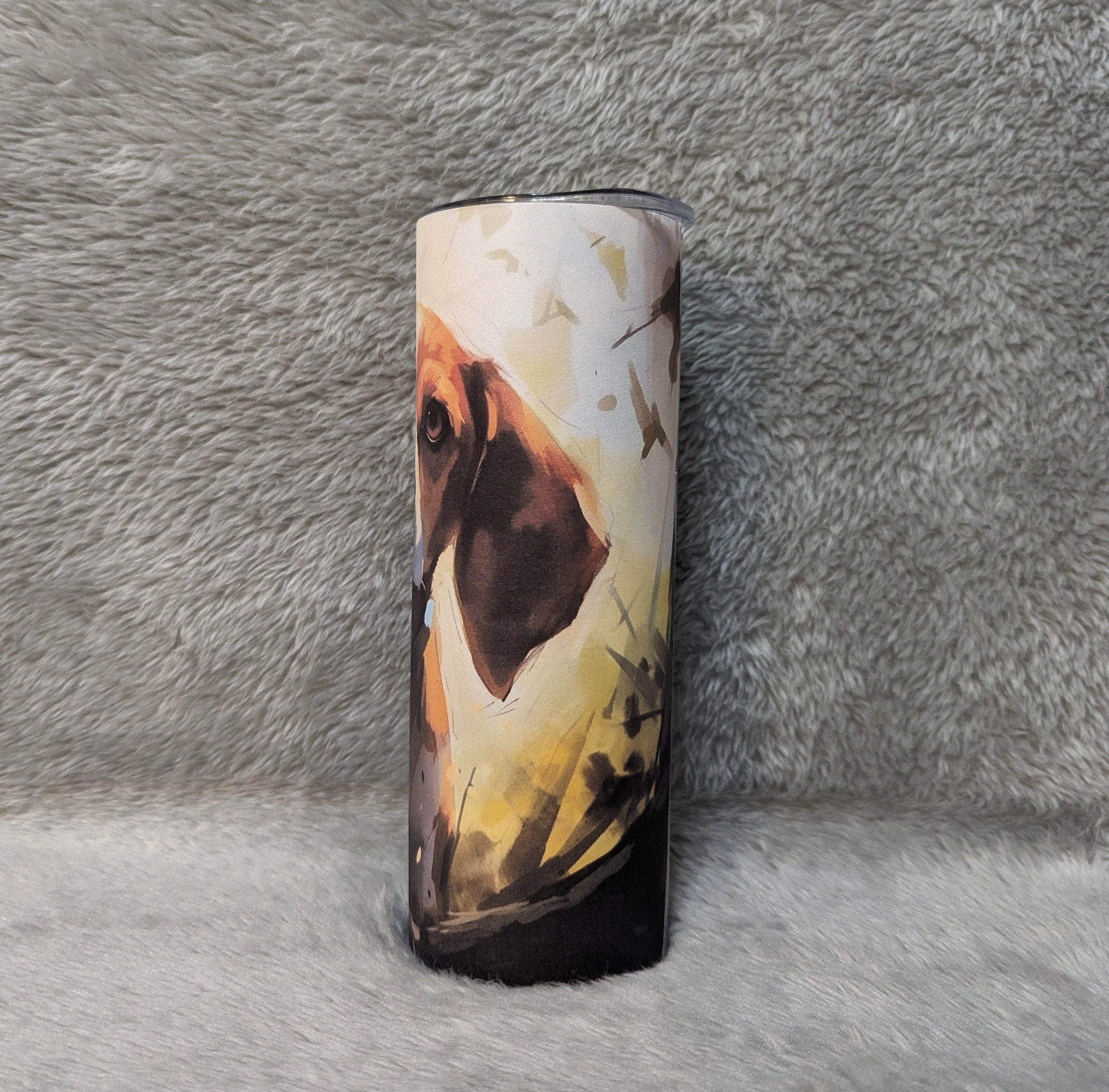 Beagle Puppy Tumbler 20oz With Reusable Straw, Can Be Personalized