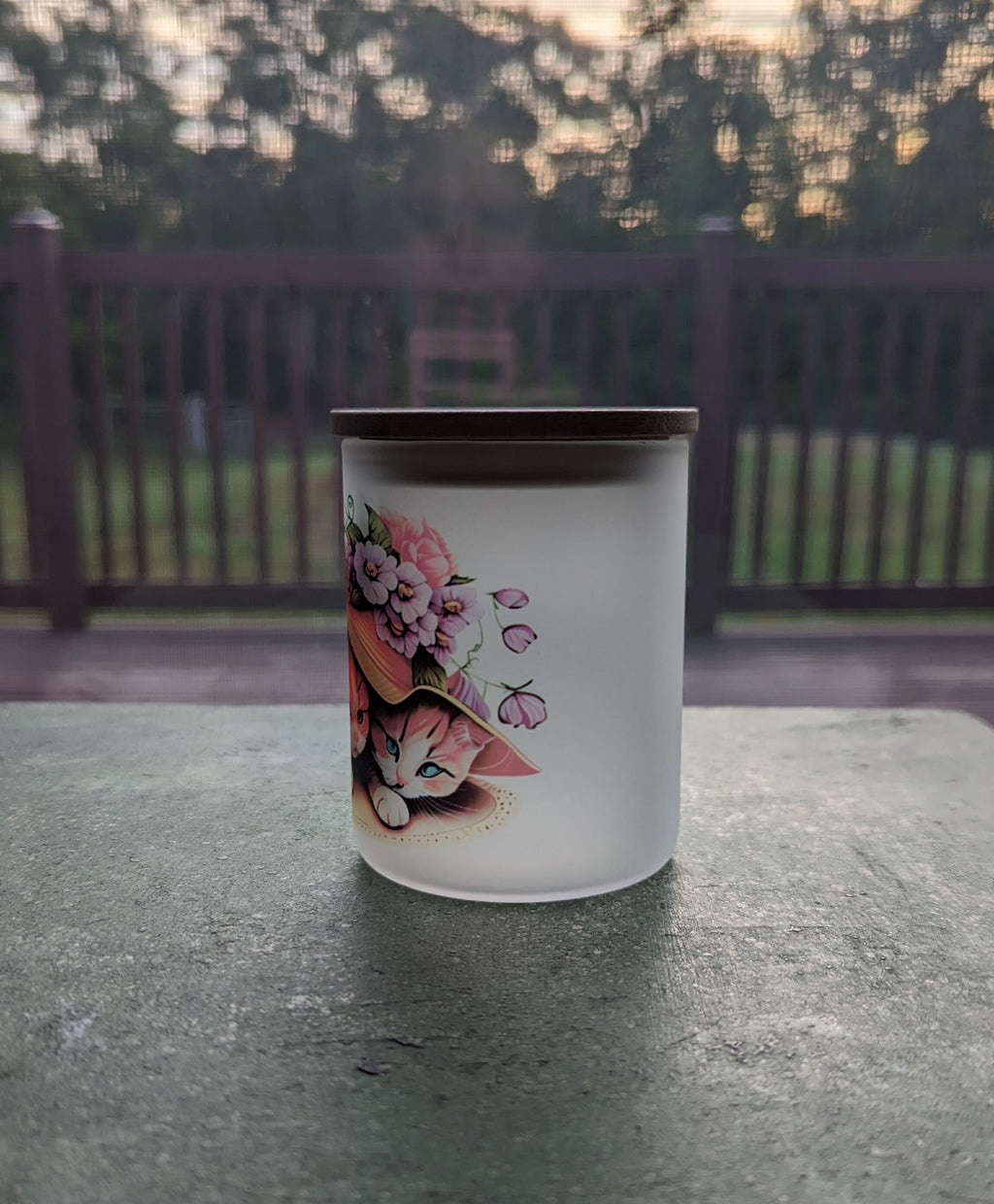 Kitten Candle Holder With A Battery Operated Flickering Tea Light