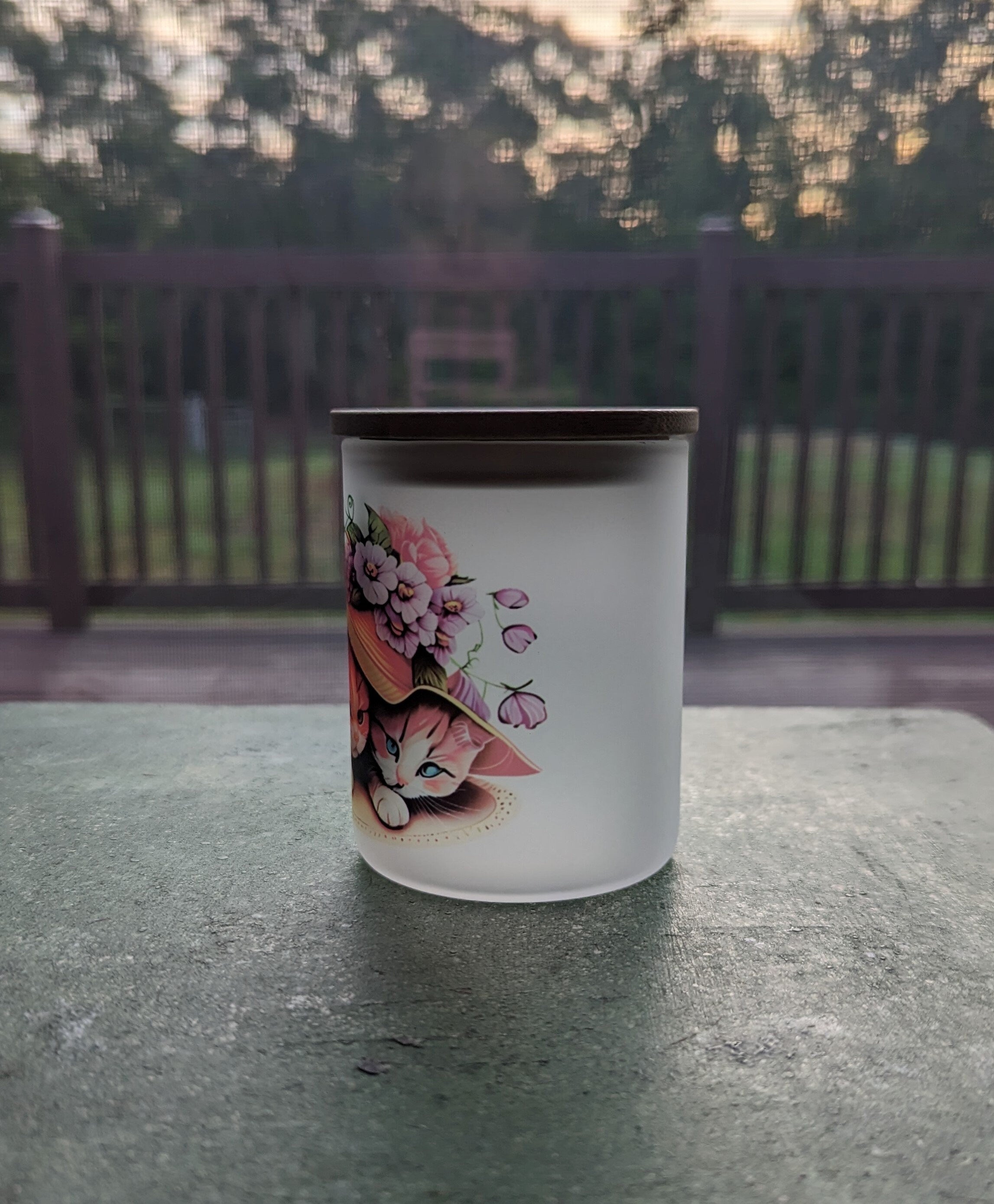 Kitten Candle Holder With A Battery Operated Flickering Tea Light
