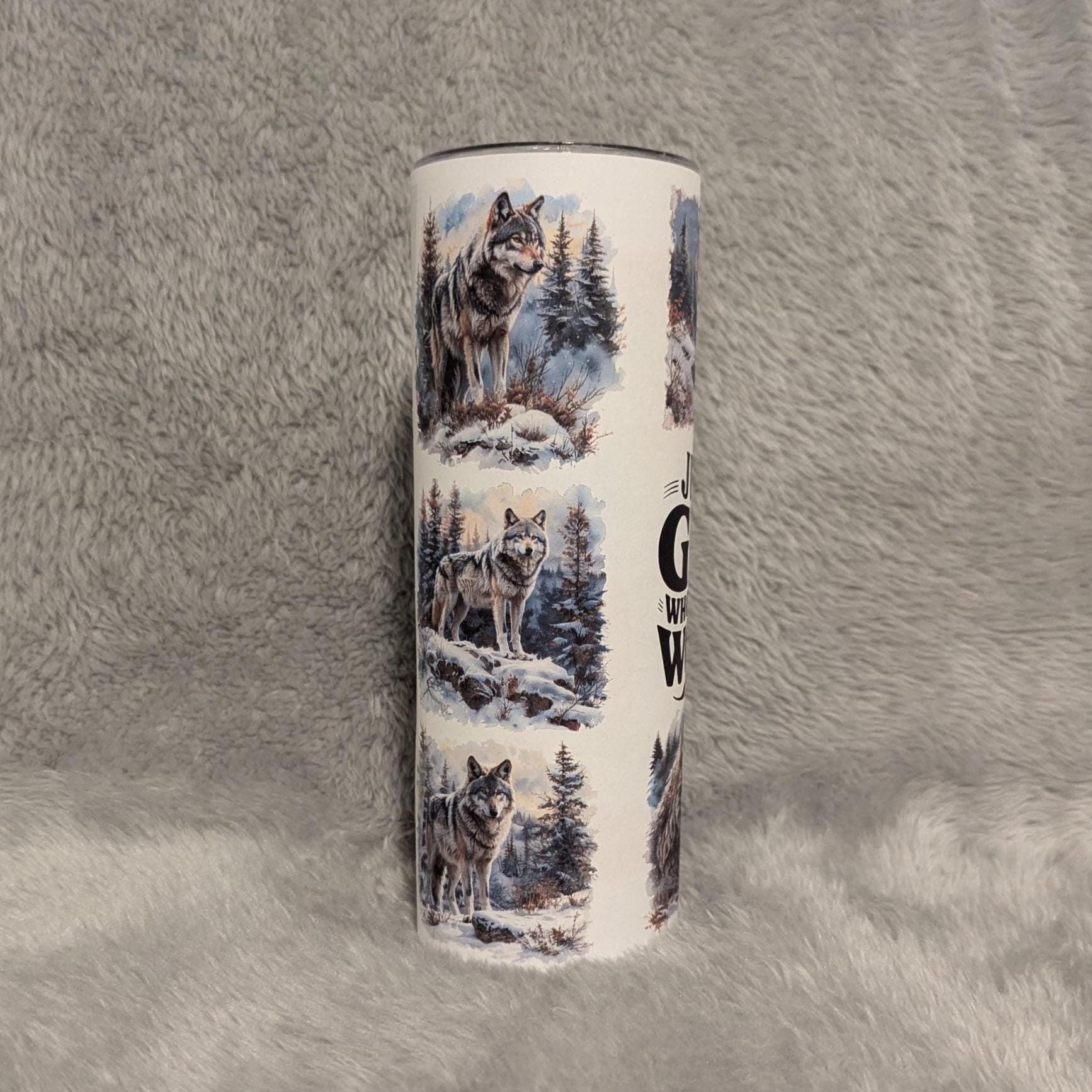 Just A Girl Who Loves Wolves Tumbler 20oz With Reusable Straw