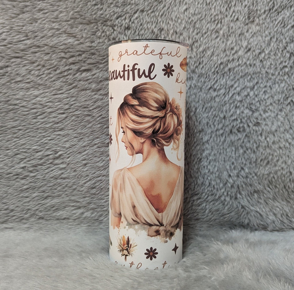 Blonde Woman Affirmation Tumbler 20oz With Reusable Straw