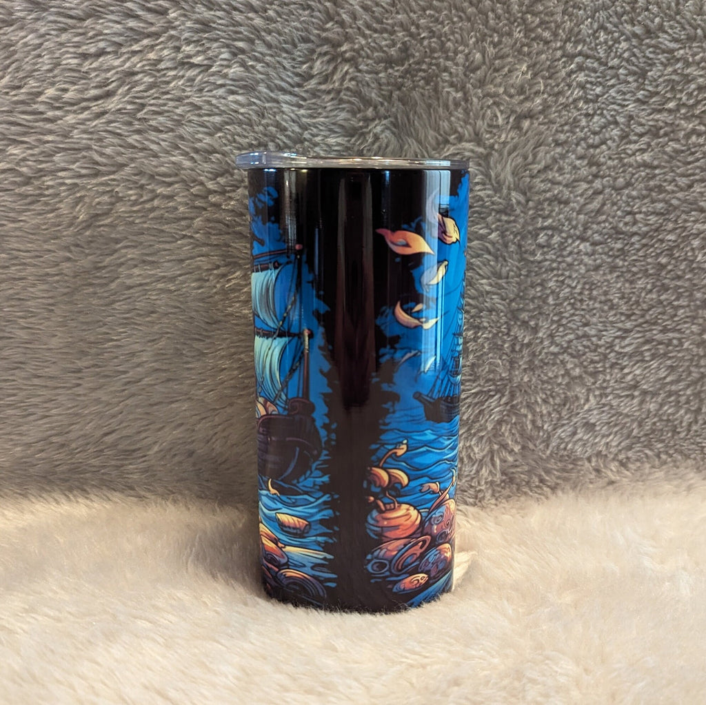 Kids Pirate Tumbler 15oz With Reusable Straw, Can Be Personalized