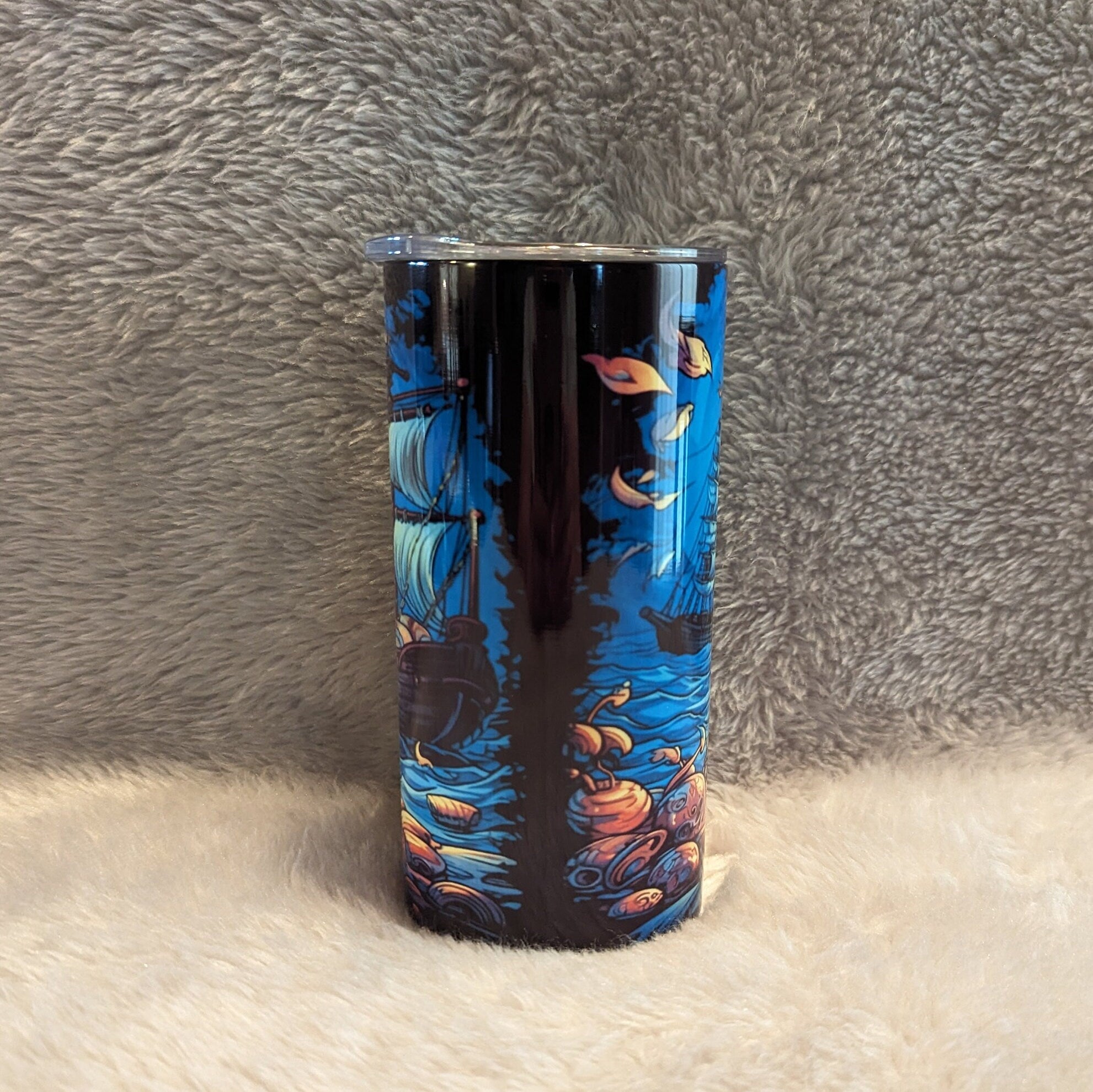 Kids Pirate Tumbler 15oz With Reusable Straw, Can Be Personalized